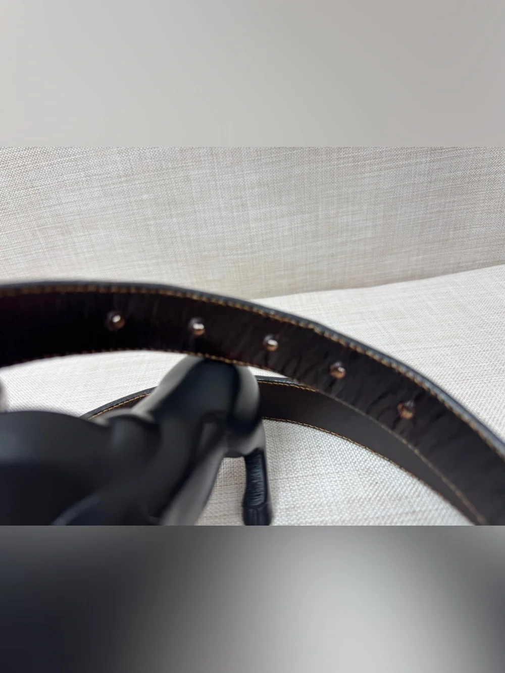 Brown Leather Dog Head belt .
